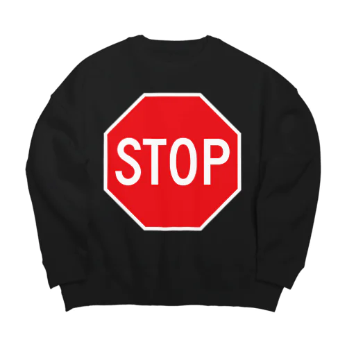 STOP-ストップ アメリカの一時停止標識ロゴ Big Crew Neck Sweatshirt