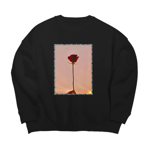 ローズプリントT/A Big Crew Neck Sweatshirt