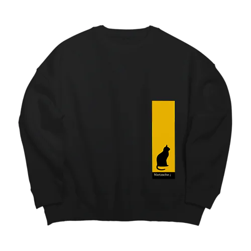 黒猫ニーチェ Big Crew Neck Sweatshirt