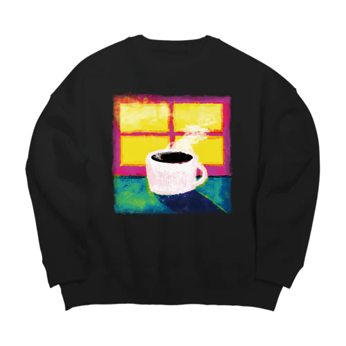 朝のコーヒー Big Crew Neck Sweatshirt