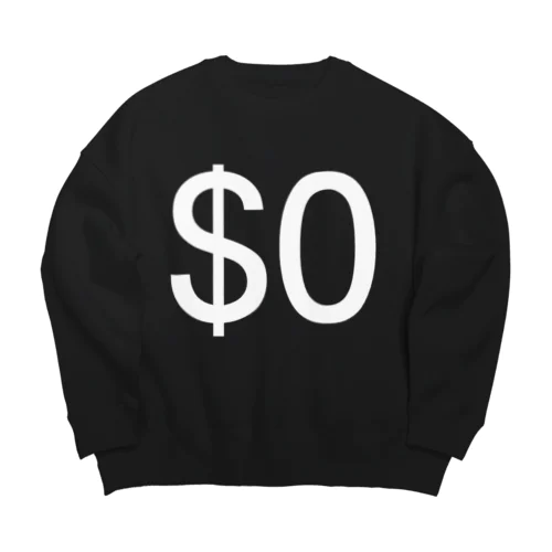 $0 白文字 Big Crew Neck Sweatshirt