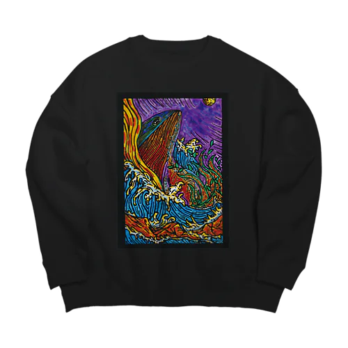 Whale Bound For The Moon Big Crew Neck Sweatshirt