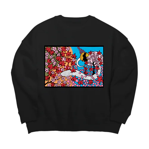 桜と紅葉 Big Crew Neck Sweatshirt