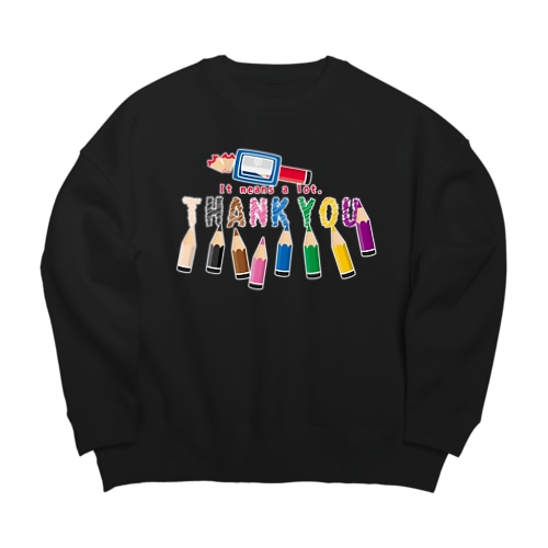 CT155　ちびた色鉛筆*B Big Crew Neck Sweatshirt