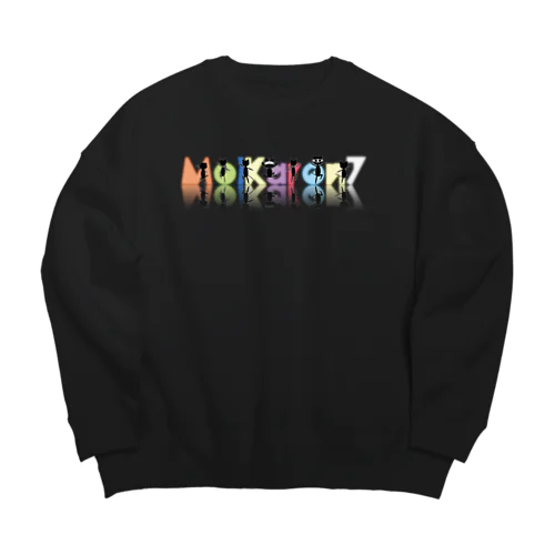 MolKaron７　鏡文字 Big Crew Neck Sweatshirt