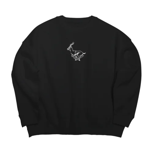 ガゼル（白） Big Crew Neck Sweatshirt