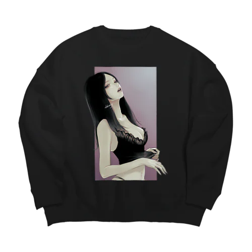 Sheer 背景あり 透過 Big Crew Neck Sweatshirt