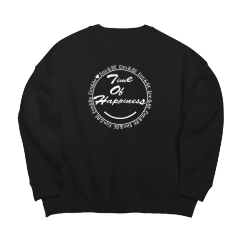 Time of happiness (ホワイトロゴ) Big Crew Neck Sweatshirt