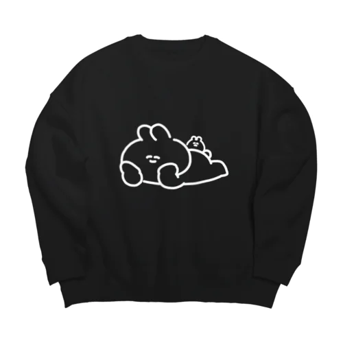 寝そべりうさちゃんハムちゃん Big Crew Neck Sweatshirt