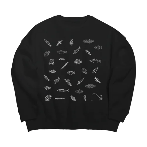 お魚　パターン Big Crew Neck Sweatshirt