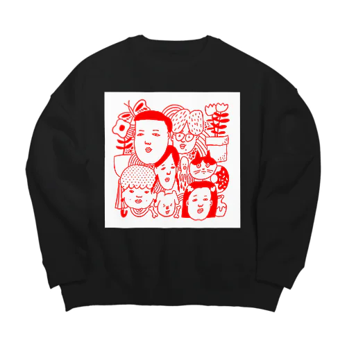 あかいろいろ Big Crew Neck Sweatshirt