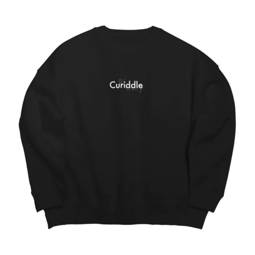 SimpleCuriddle_白字 Big Crew Neck Sweatshirt