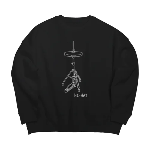 ハイハット(白) Big Crew Neck Sweatshirt