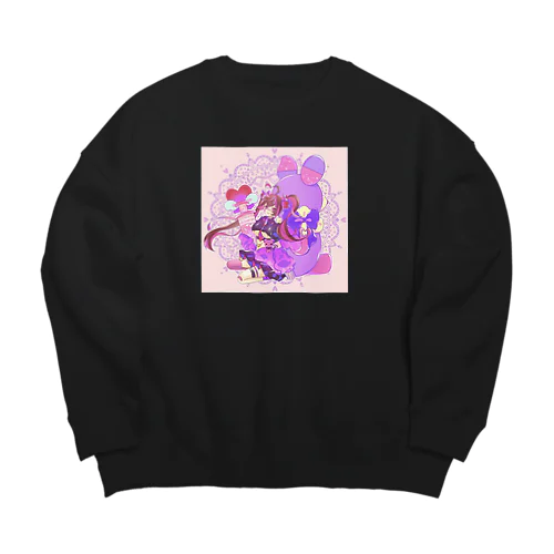 やみかわぷりんちゃん2 Big Crew Neck Sweatshirt