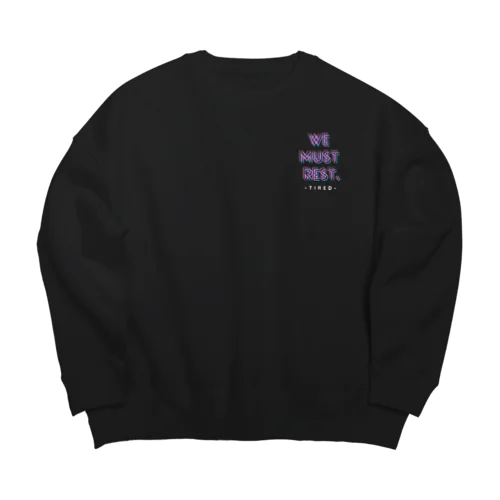 【オータム】”We must rest.”ネオン Big Crew Neck Sweatshirt