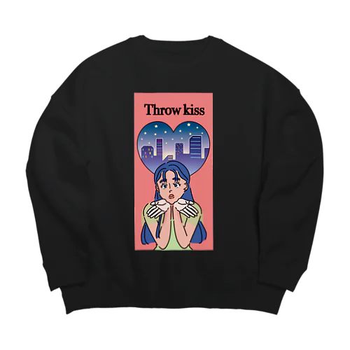 投げキッスの女の子 Big Crew Neck Sweatshirt