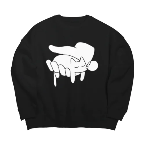 手の上に猫が乗っている Big Crew Neck Sweatshirt