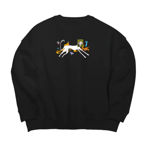 ほそながいいぬ Big Crew Neck Sweatshirt