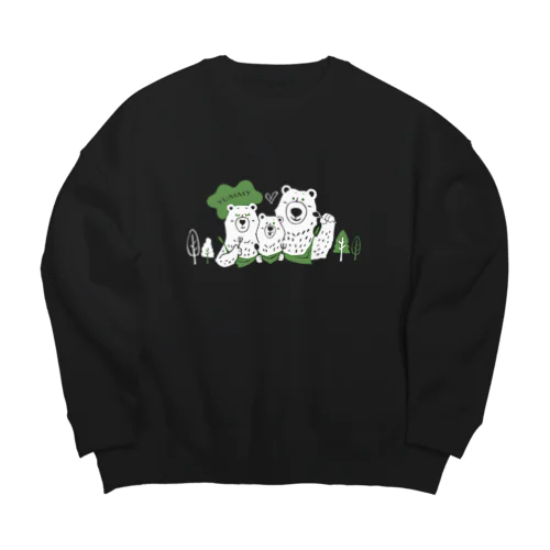 くま親子のランチタイム Big Crew Neck Sweatshirt