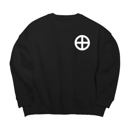 島津義弘/丸に十文字/ホワイト Big Crew Neck Sweatshirt