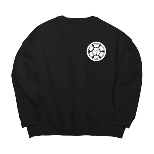 長宗我部元親/長宗我部盛親/七つ片喰/ホワイト Big Crew Neck Sweatshirt