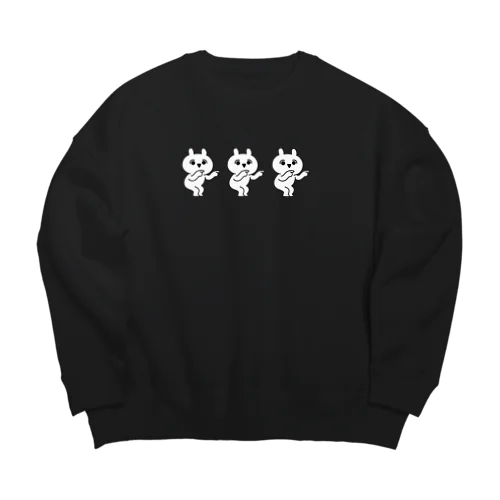 ゆるだるリアクションうさぎ　わかるver. Big Crew Neck Sweatshirt