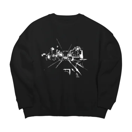 真夜中の線路 Big Crew Neck Sweatshirt