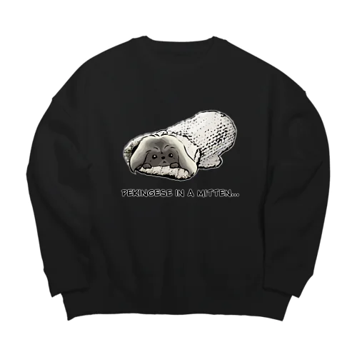 ミトンに入ったペキニーズ(フォーン)   Big Crew Neck Sweatshirt