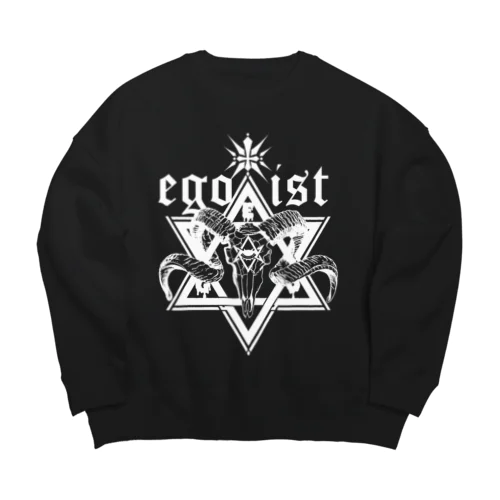 「悪魔崇拝」　白抜き Big Crew Neck Sweatshirt