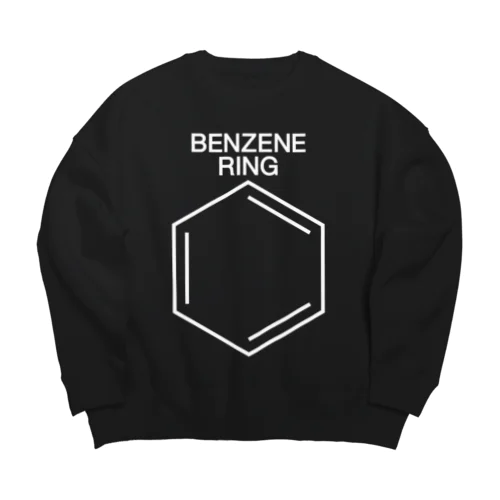 BENZENE RING-ベンゼン環の構造式-白ロゴ Big Crew Neck Sweatshirt