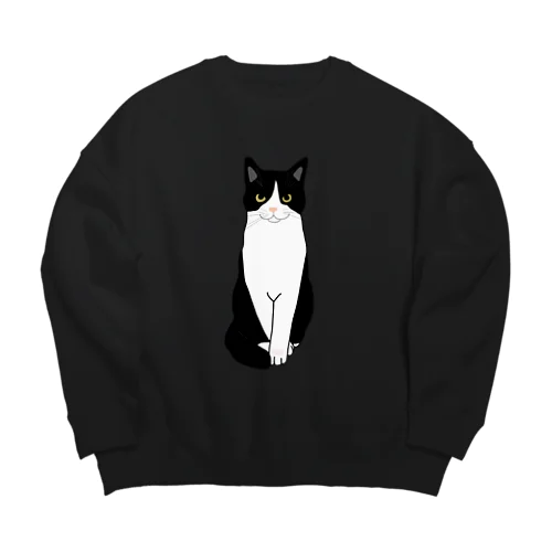 お利口さんのハチワレちゃん Big Crew Neck Sweatshirt