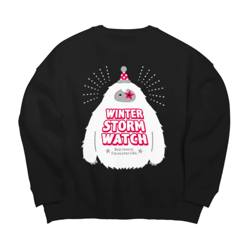 白のゆきおとこ Big Crew Neck Sweatshirt