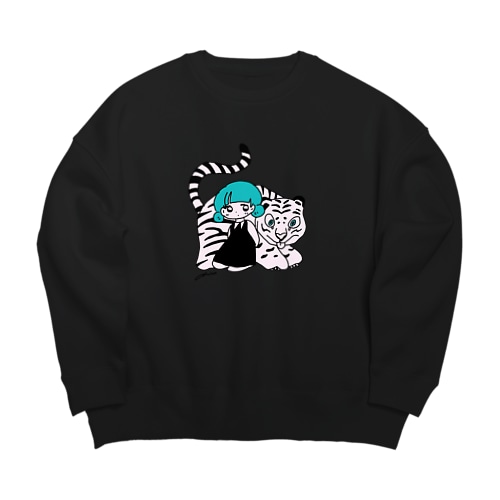 虎とガール Big Crew Neck Sweatshirt