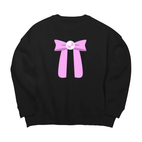 大きなロングリボン（ピンク） Big Crew Neck Sweatshirt