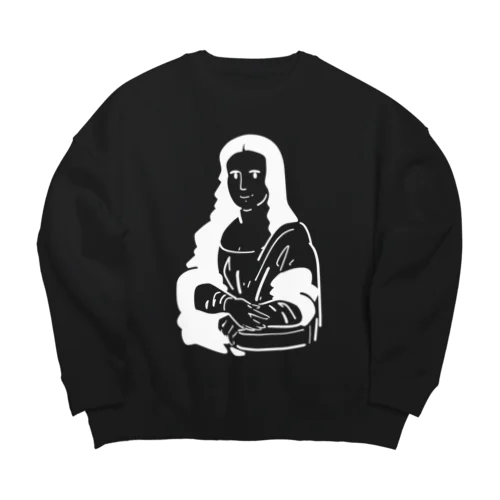 モナリザ【白プリント】 Big Crew Neck Sweatshirt