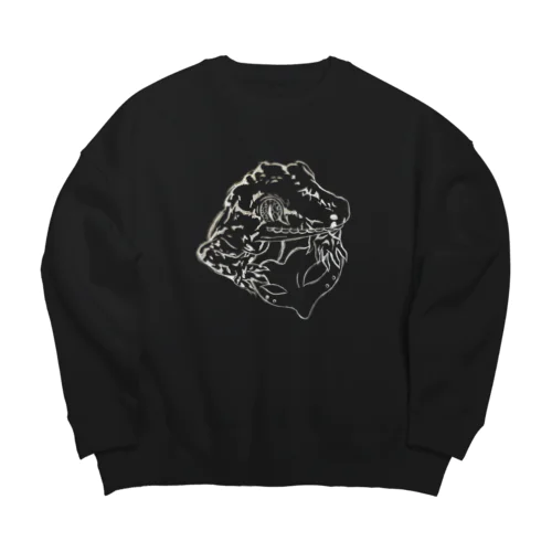 仮面ガーゴイルゲッコーのデッサン風デザイン【黒系のカラーで注文お願いします‼︎】 Big Crew Neck Sweatshirt