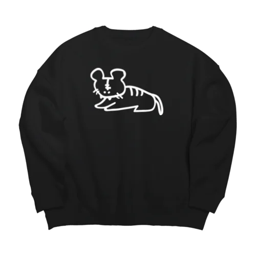 とら（ホワイトタイガー） Big Crew Neck Sweatshirt