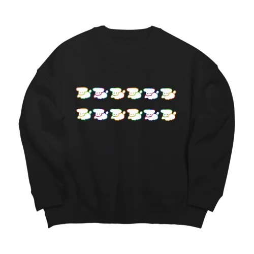 もっと！れいんぼー！ちっこいぬ Big Crew Neck Sweatshirt