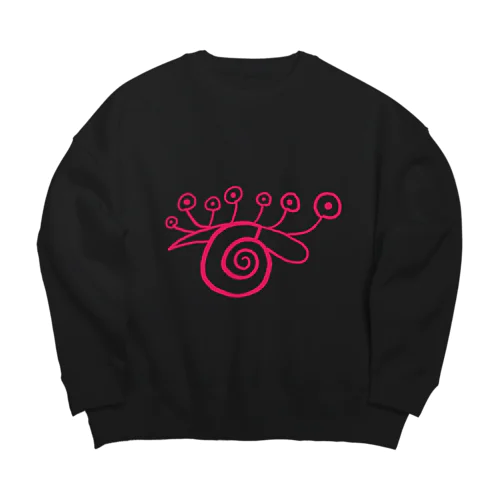 片瞑り（カタツムリ） Big Crew Neck Sweatshirt