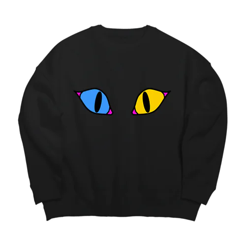 ねこおめめ Big Crew Neck Sweatshirt