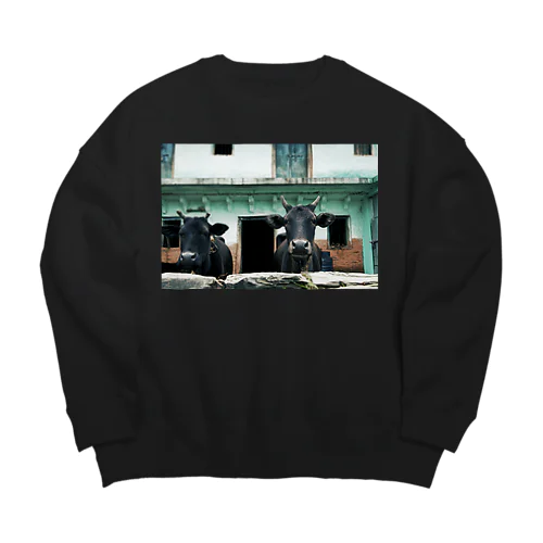 インドの牛 Big Crew Neck Sweatshirt