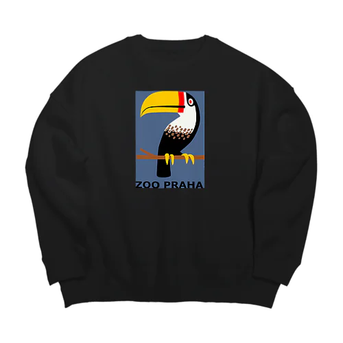 チェコ　プラハ動物園　オニオオハシ Big Crew Neck Sweatshirt