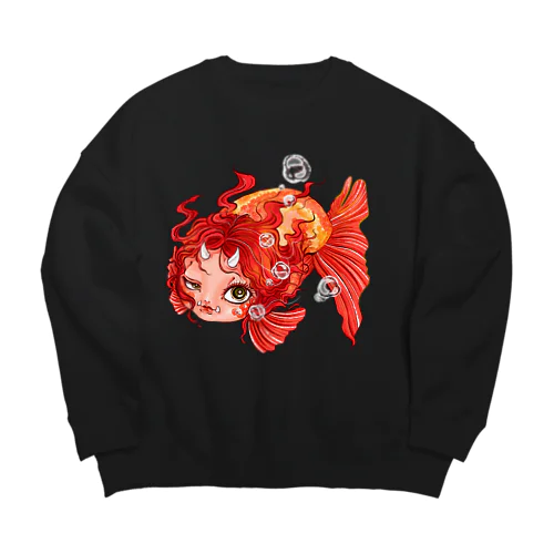 金魚の人魚さん Big Crew Neck Sweatshirt