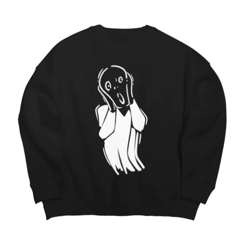 白版＿ムンクの叫び Big Crew Neck Sweatshirt