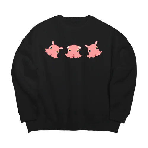 3匹のメンダコさん Big Crew Neck Sweatshirt