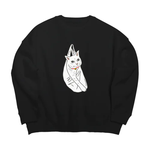 ビニール袋に入った猫 Big Crew Neck Sweatshirt