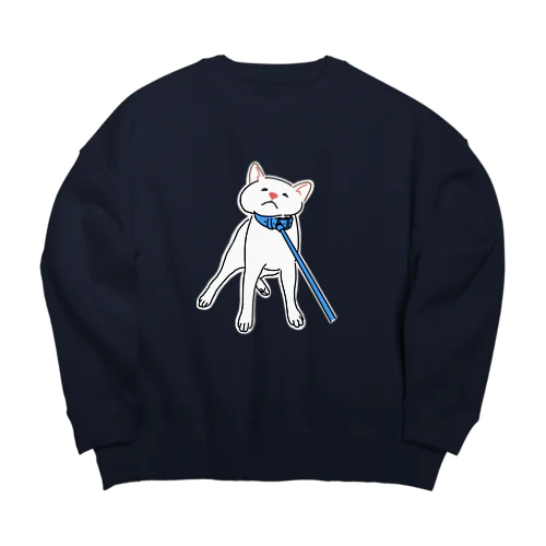 いやいや白柴(白地あり) Big Crew Neck Sweatshirt