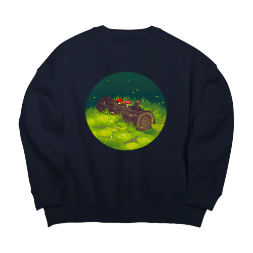 On a fallen tree🌲🍄🍄 Big Crew Neck Sweatshirt