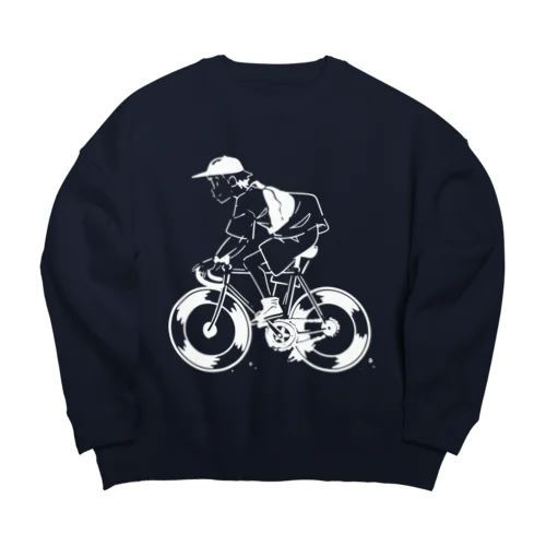 ピストバイクでポタリング Big Crew Neck Sweatshirt