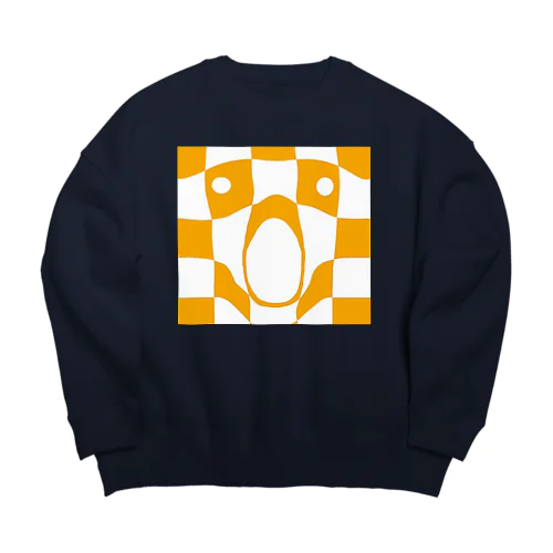 驚く市松模様 Big Crew Neck Sweatshirt